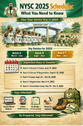 What is the Schedule for NYSC 2025