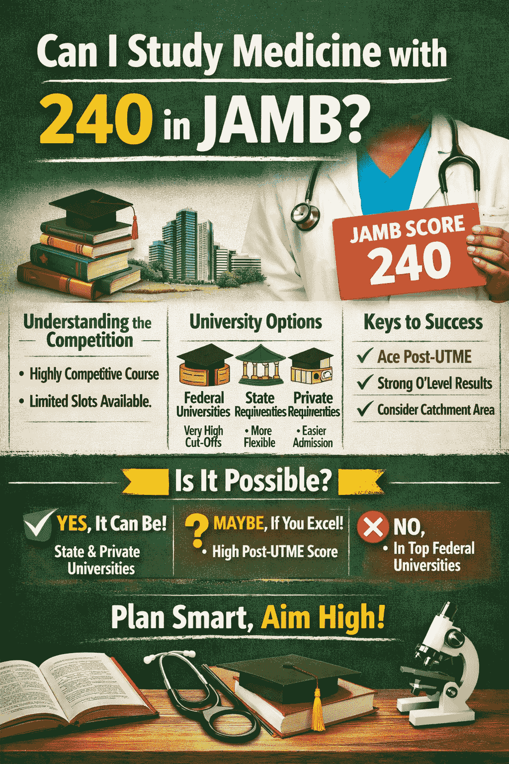 Can I Study Medicine With 240 In Jamb