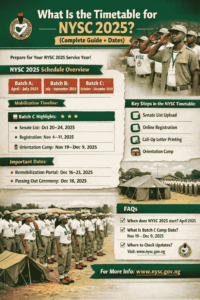 What Is The Timetable For Nysc 2025
