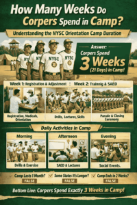 How Many Weeks Do Corpers Spend in Camp